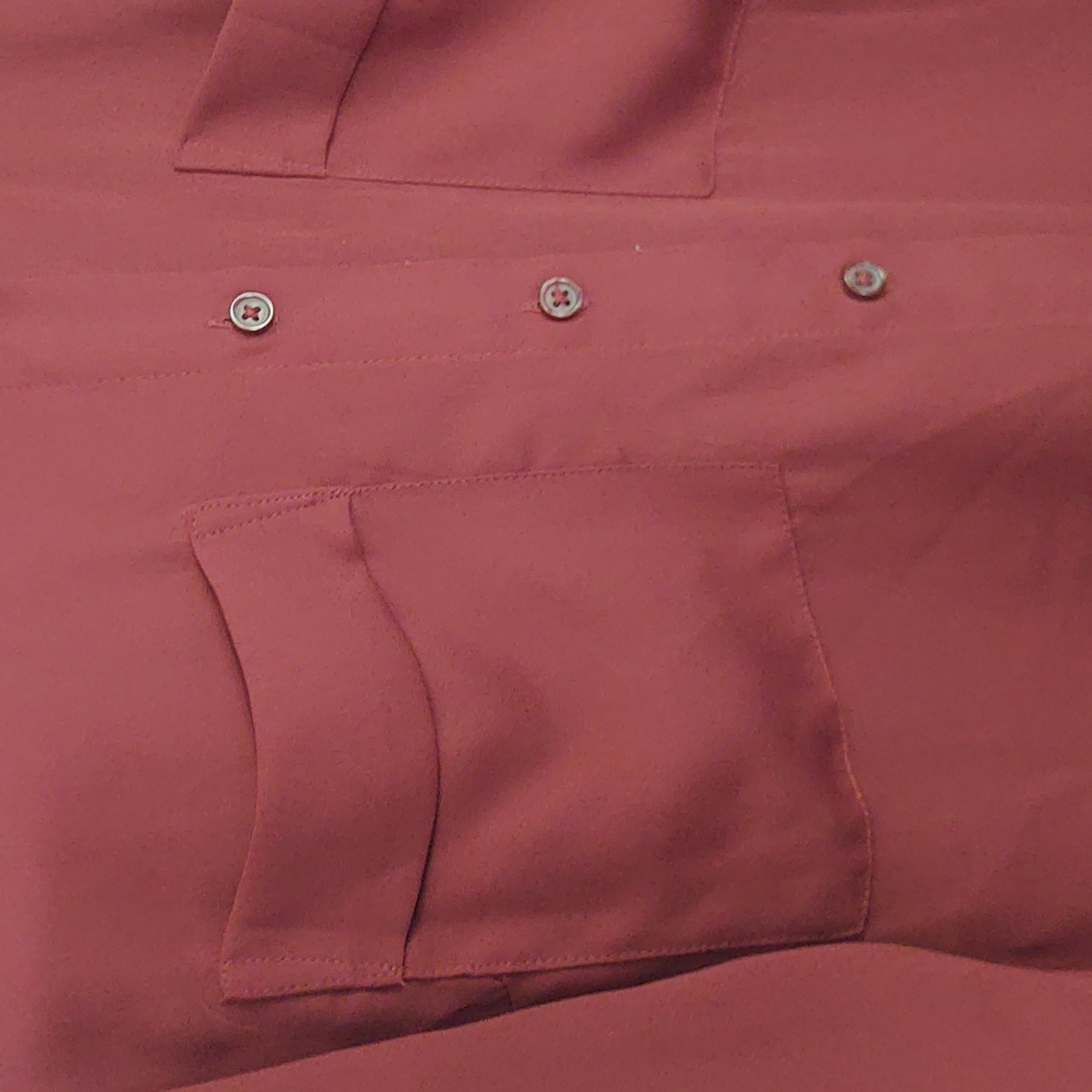 Apt.9 Burnt Orange Red Button Up Long Sleeve Dres… - image 4